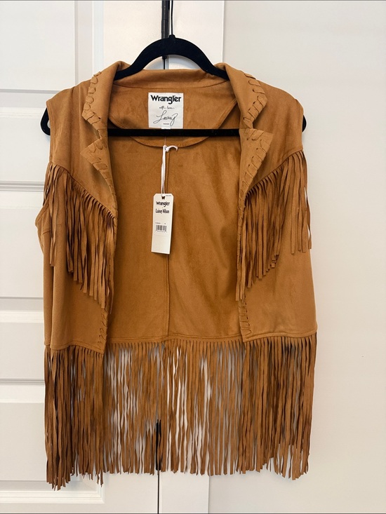Wrangler Jackets & Blazers - Wrangler Women's Brown Fringe Suede-Look Vest